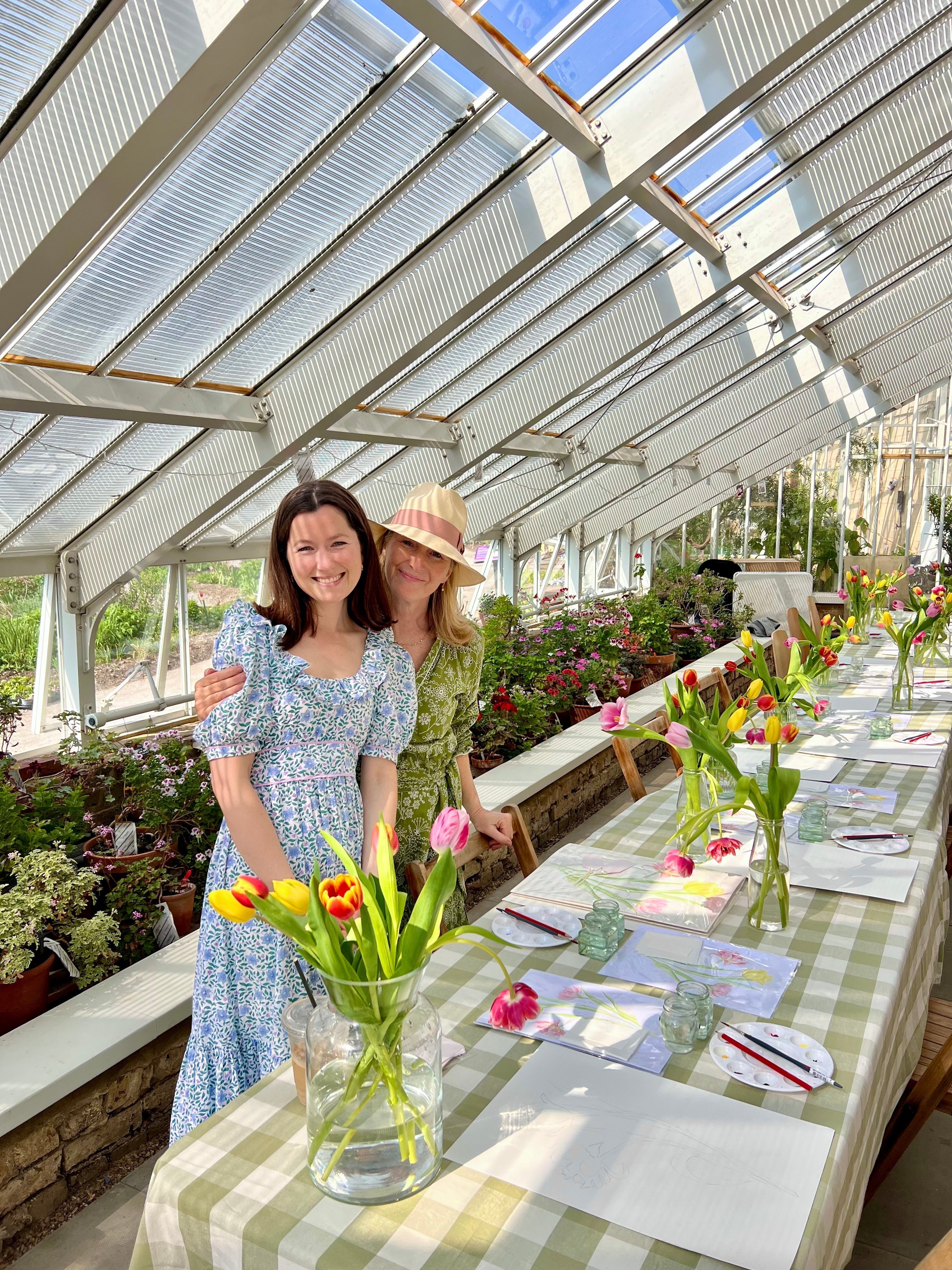 A special painting event in the glasshouse at Fulham Palace walled garden.