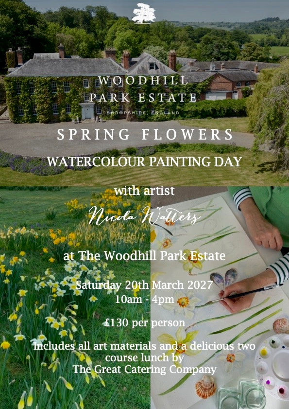 Spring Flowers Watercolour painting day at Woodhill Park Estate